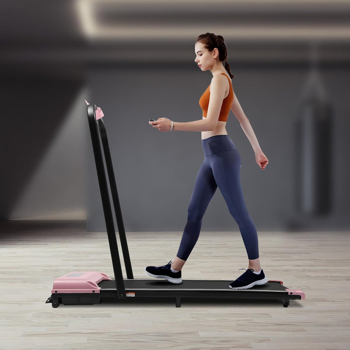 Walking Pad Klappbar Mit LED Display Und Fernbedienung, 2 In1 Motorisiertes Laufband 3 Hp Elektrisch