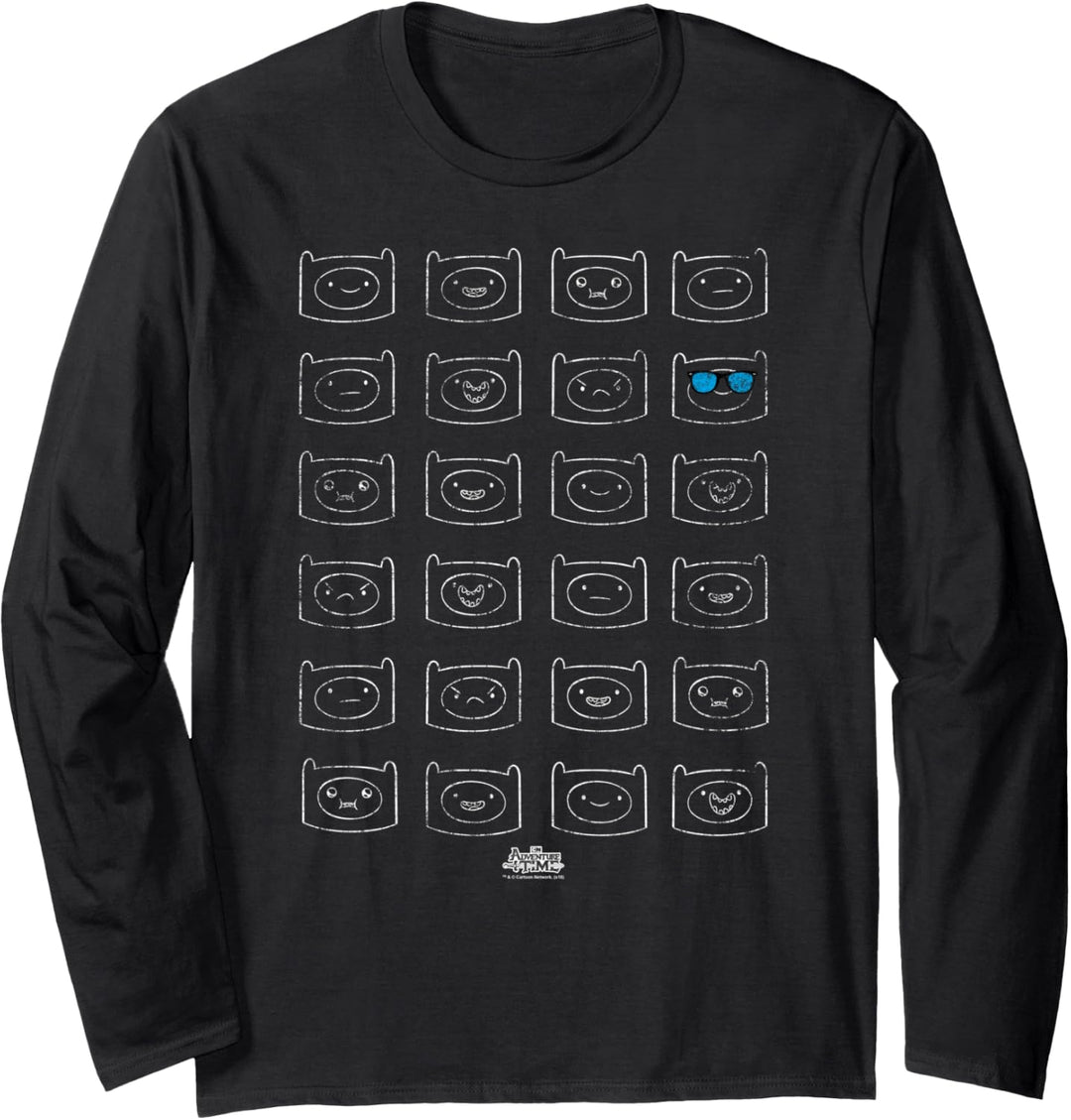Adventure Time Finn Faces Langarmshirt