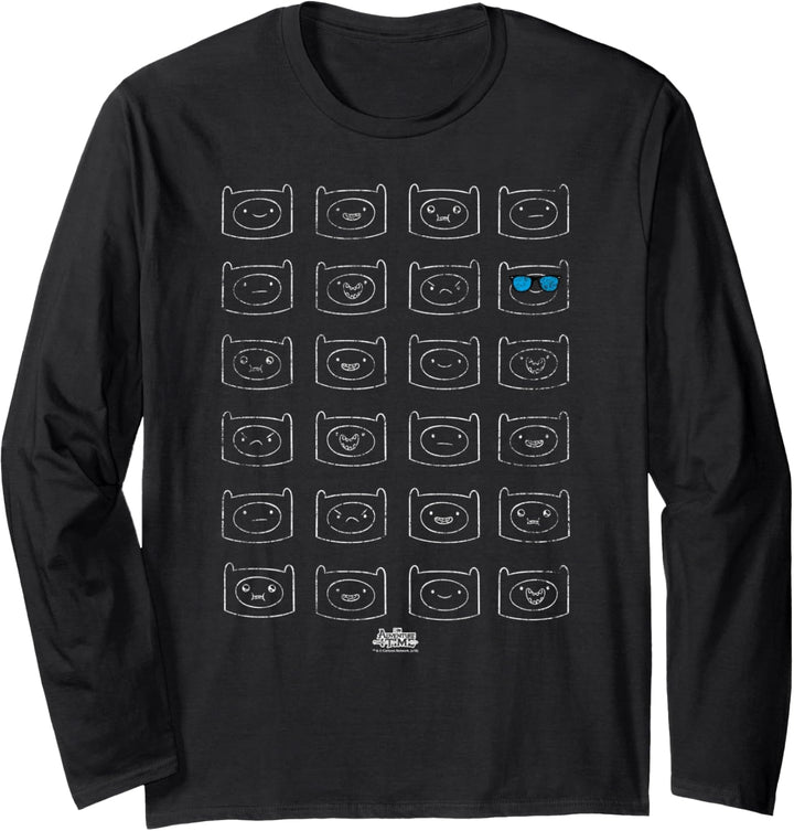 Adventure Time Finn Faces Langarmshirt