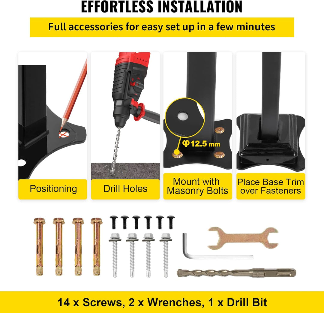 Happybuy Treppengeländer Stahl 102x71,3 cm Handlauf 150 kg Traglast Eingangsgeländer formschön Handl