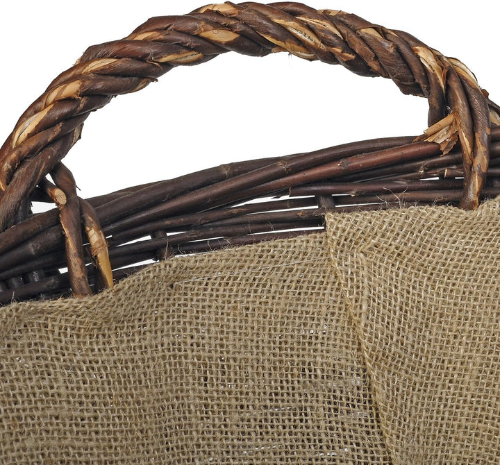 WEIDENPROFI Weidenkorb dunkel, Holzkorb aus Weide mit Jute, rund ca. Ø 48 cm x 35 cm hoch