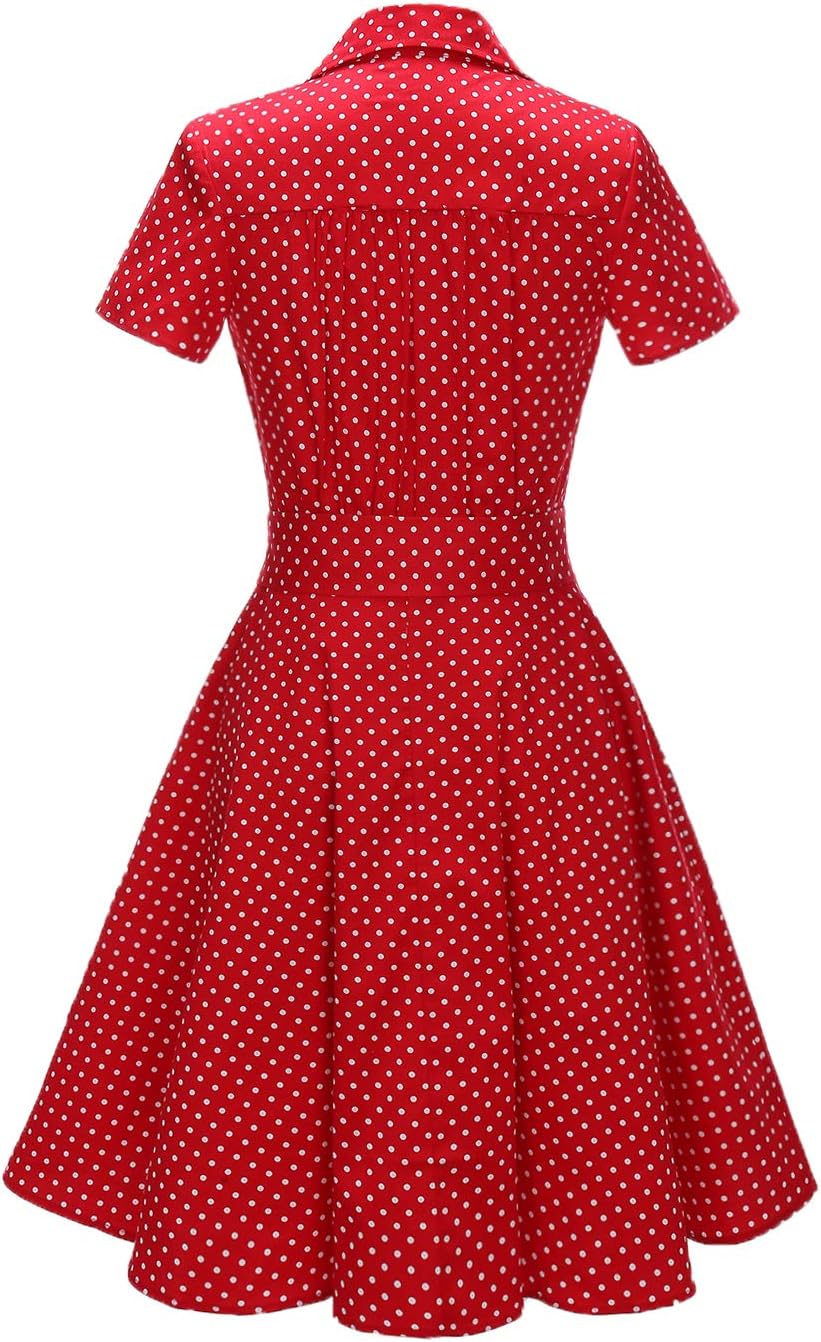 Rockabilly Kleider Damen V-Ausschnitt Midi Festliche Kleider für Hochzeit Vintage Cocktailkleid 3XL