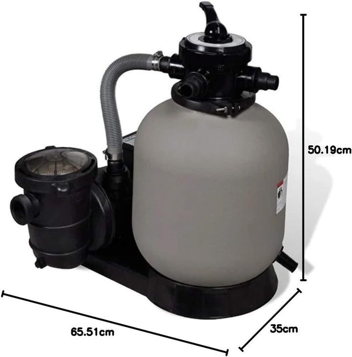 vidaXL Sandfilterpumpe 600W 17000L/h Sandfilteranlage Filteranlage Poolfilter