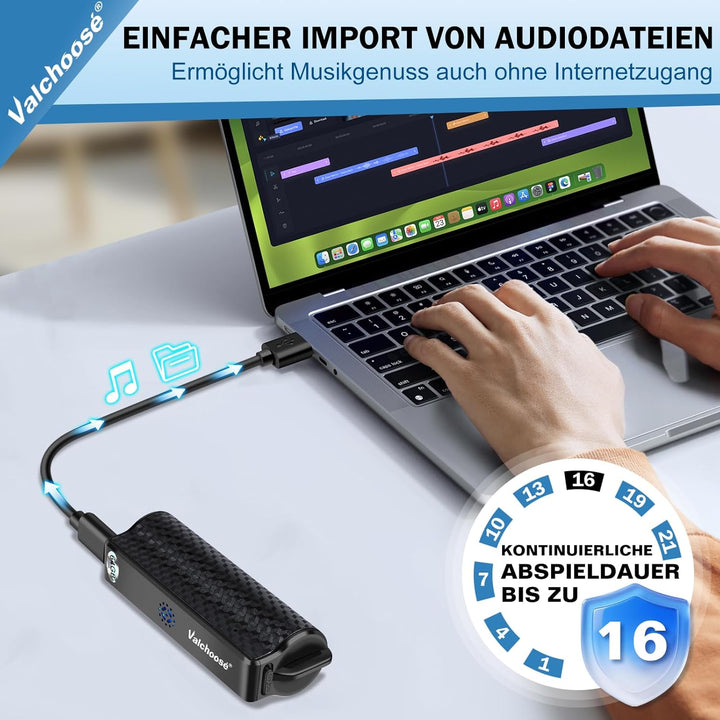 Valchoose 64 GB Digitales Diktiergerät – Aufnahmegerät Klein mit One-Touch-Aufnahme, Magnetfunktion