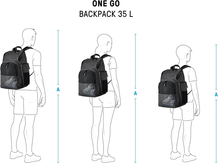 Arena One Go Schwimm-Sportrucksack, Sporttasche, mittelgross Salbei 46x38x23 cm, Salbei 46x38x23 cm