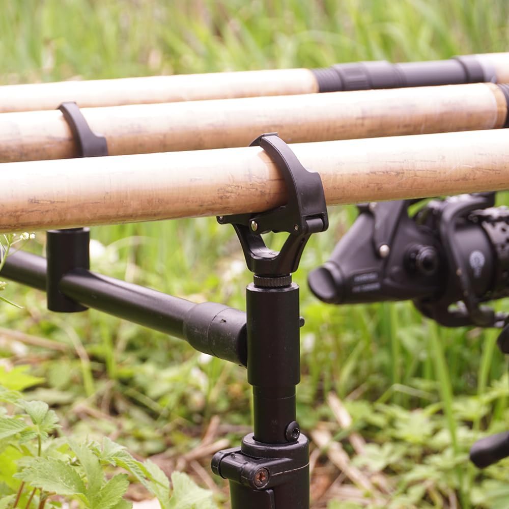 Hirisi Tackle 4 Stück Karpfenangeln Rutenauflage Kopf – Für alle Rutenhalter – Schwarz – Karpfenange