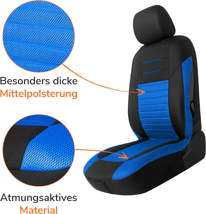 Upgrade4cars Autositzbezüge Set Universal Version 2026 | Auto-Schonbezüge für die Vordersitze & Rück