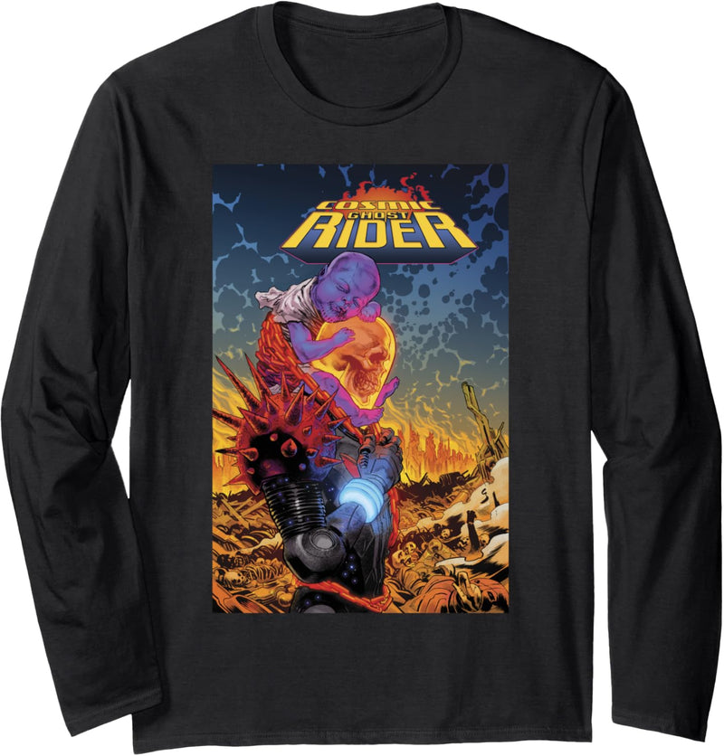Marvel Cosmic Ghost Rider Comic Cover Langarmshirt