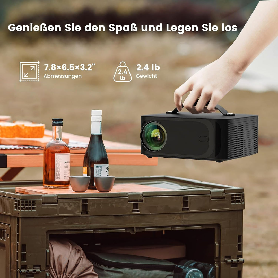 Beamer 4K【Official Netflix & Dolby Audio】 26000LM Remote Focus/6D Trapezkorrektur WiFi6 Bluetooth Sm