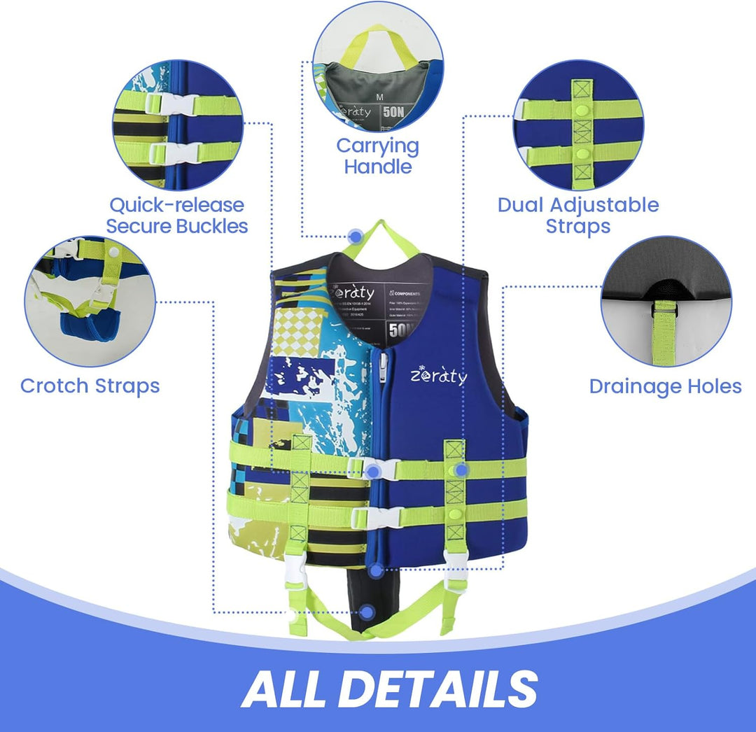 Zeraty Kinder Schwimmweste Schwimmen Jacke für Kleinkinder mit Einstellbare Sicherheits Straps Alter