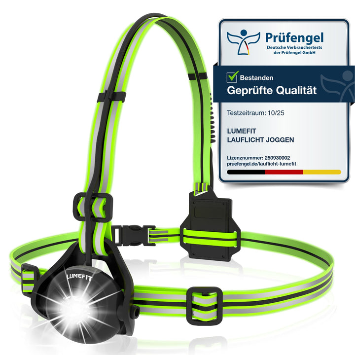 LUMEFIT Lauflicht mit Reflektoren, ideal zum Joggen und Laufen, mit 500 Lumen FrontTaschenlampe, 90°