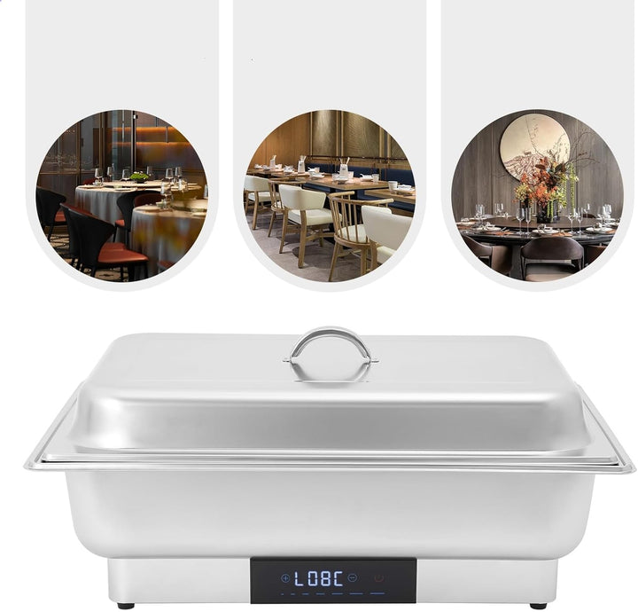 Elektrisches Buffetwärmer Speisenwärmer Chafing Dish Buffet Server Edelstahl Speisenwärmer mit Tempe