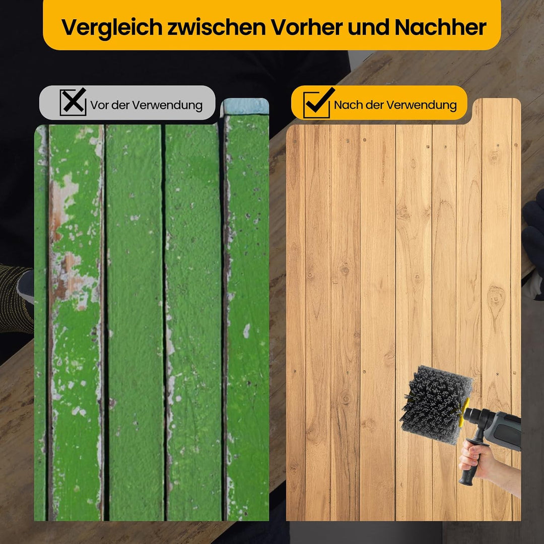 Schleifbürste, Nylonbürste für Winkelschleifer, 80/120 Körnung, 100mm Breite - 120mm Ø, Satinierbürs