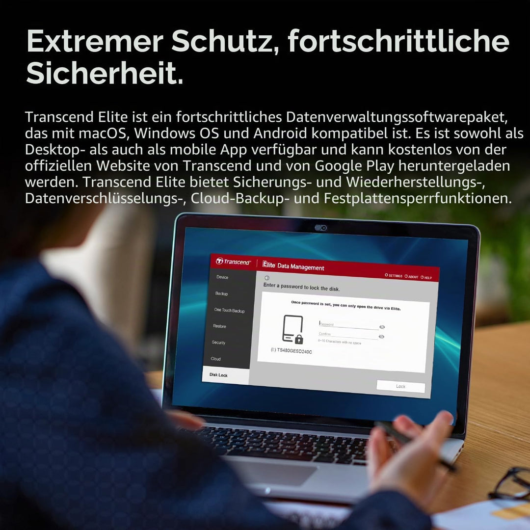 Transcend 2TB USB 3.1 Gen 1 USB Type-C StoreJet 25C3S SJ25C3S externe Festplatte TS2TSJ25C3S, 2TB