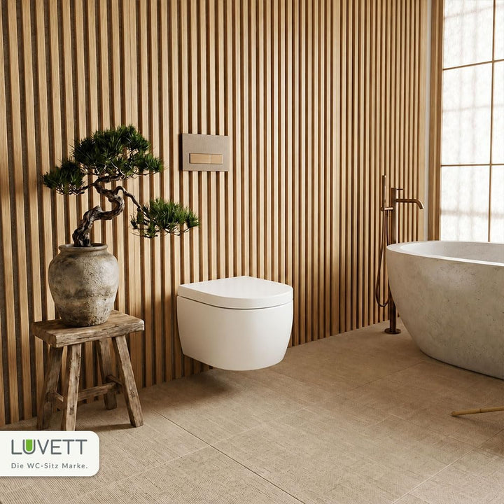 LUVETT® WC-Sitz inkl. 3 Edelstahl Montagelösungen & Absenkautomatik Softclose, Made in EU, antibakte