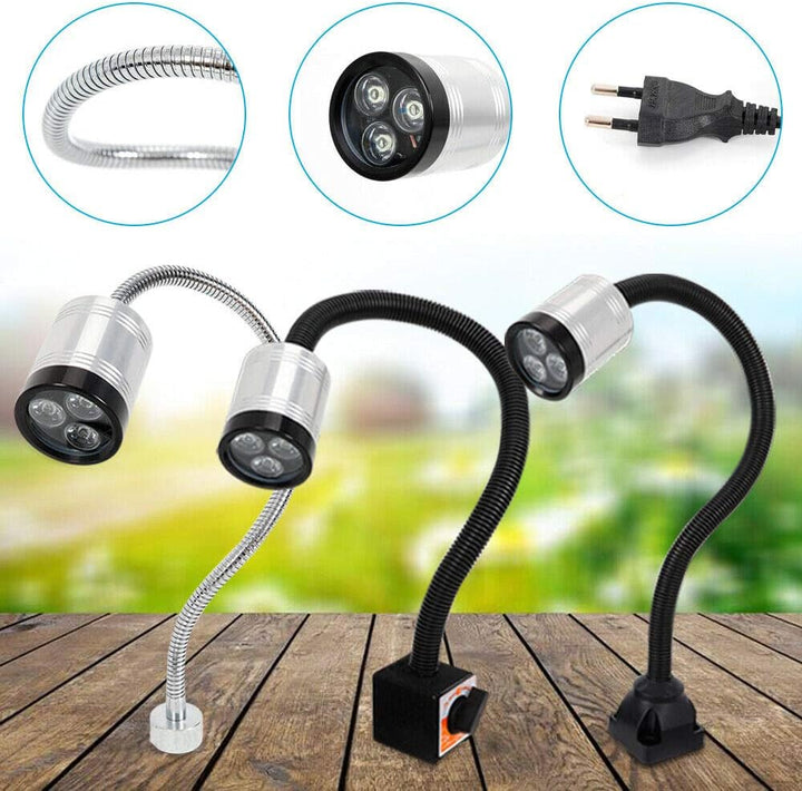 Maschinenlampe mit Magnetfuss, 6W CNC Drehmaschine Magnetische Schwanenhals LED Arbeitsleuchte Flexi
