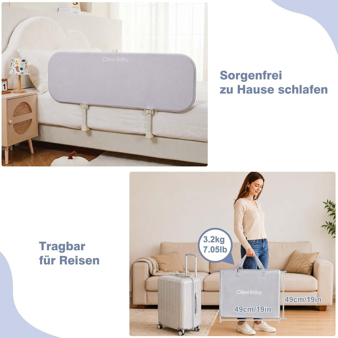 GUUSII HOME Bettgitter Rausfallschutz Boxspringbett Tragbares Bettschutzgitter Kinder Rausfallschutz