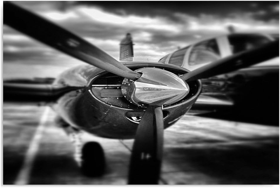 Feeby Frames, Leinwandbild, Bilder, Wand Bild, Wandbilder, Kunstdruck 70x100cm, FLUGZEUG, PROPELLER,