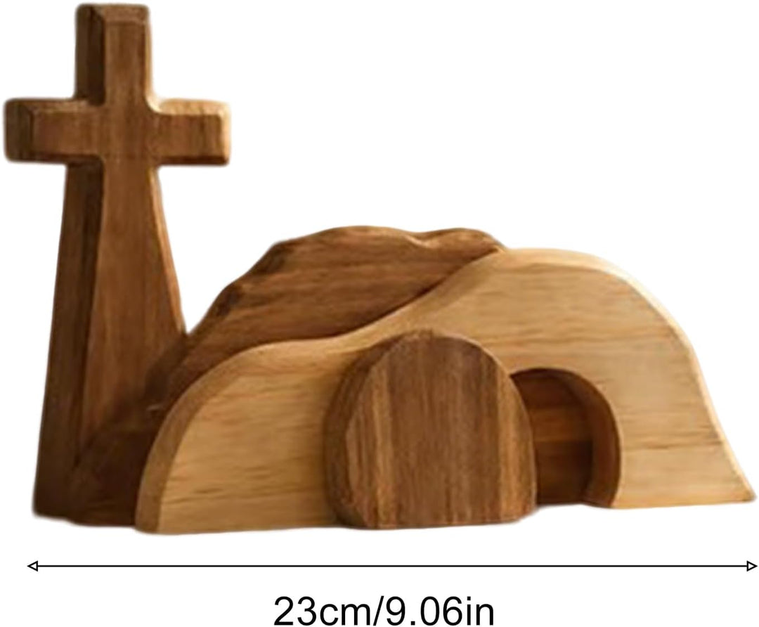 Generisch Leeres Grab aus Holz,Hölzerne religiöse Tischfiguren | -Grab-Deko für Zuhause | Kirche Kam