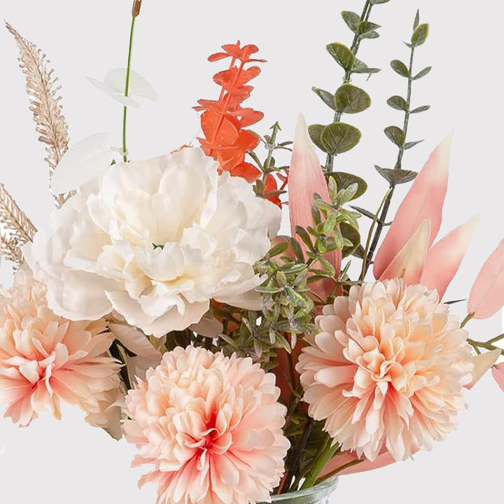 Silvotek Kunstblumen im Topf - Künstliche Blumen Tischdeko Wohnzimmer Künstliche Rosen, Deko Blumen