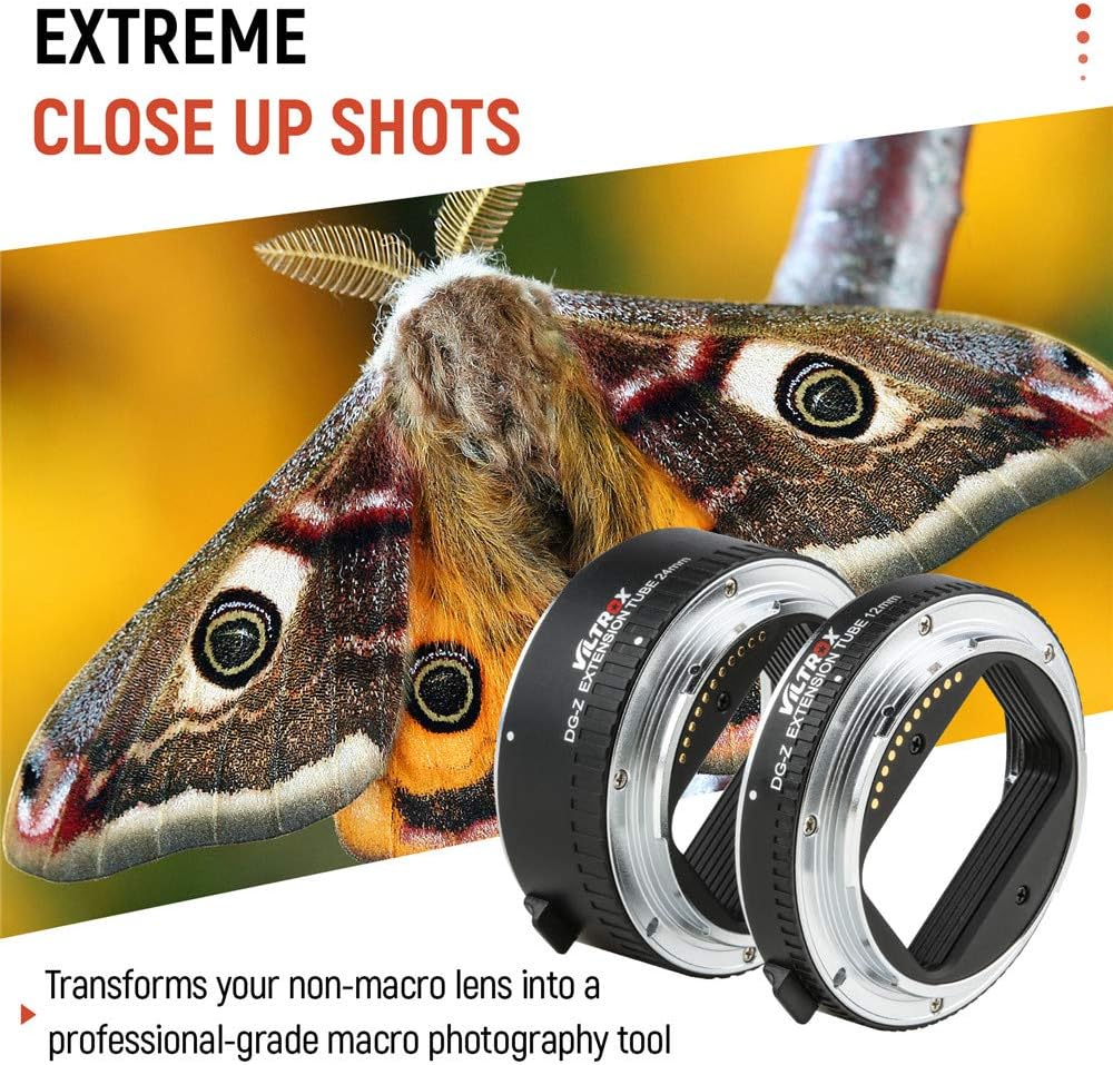 Viltrox DG-Z Autofokus Zwischenringe Makro Verlängerungsring-Set 12mm+24mm für Nikon Z-Mount Z6 Z7 Z