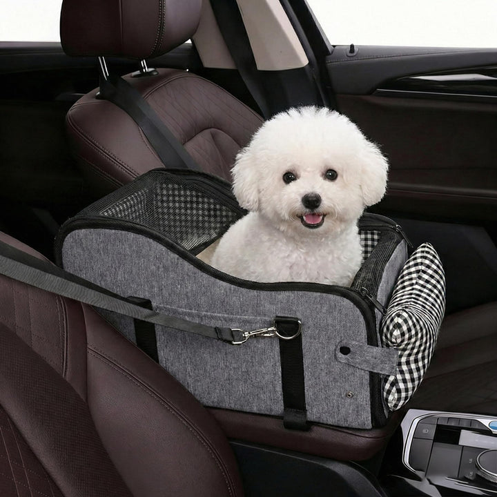 Hunde Autositz für Kleine Hunde & Katzen - Sicher auf Rücksitz, Beifahrersitz & Mittelkonsole mit Do