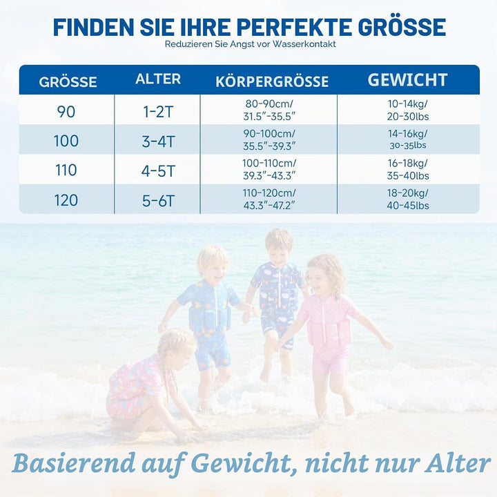Badeanzug Baby Mädchen Jungen mit Floatation Kleinkind Schwimmtraining Hilfe Schwimmende Badeanzug E