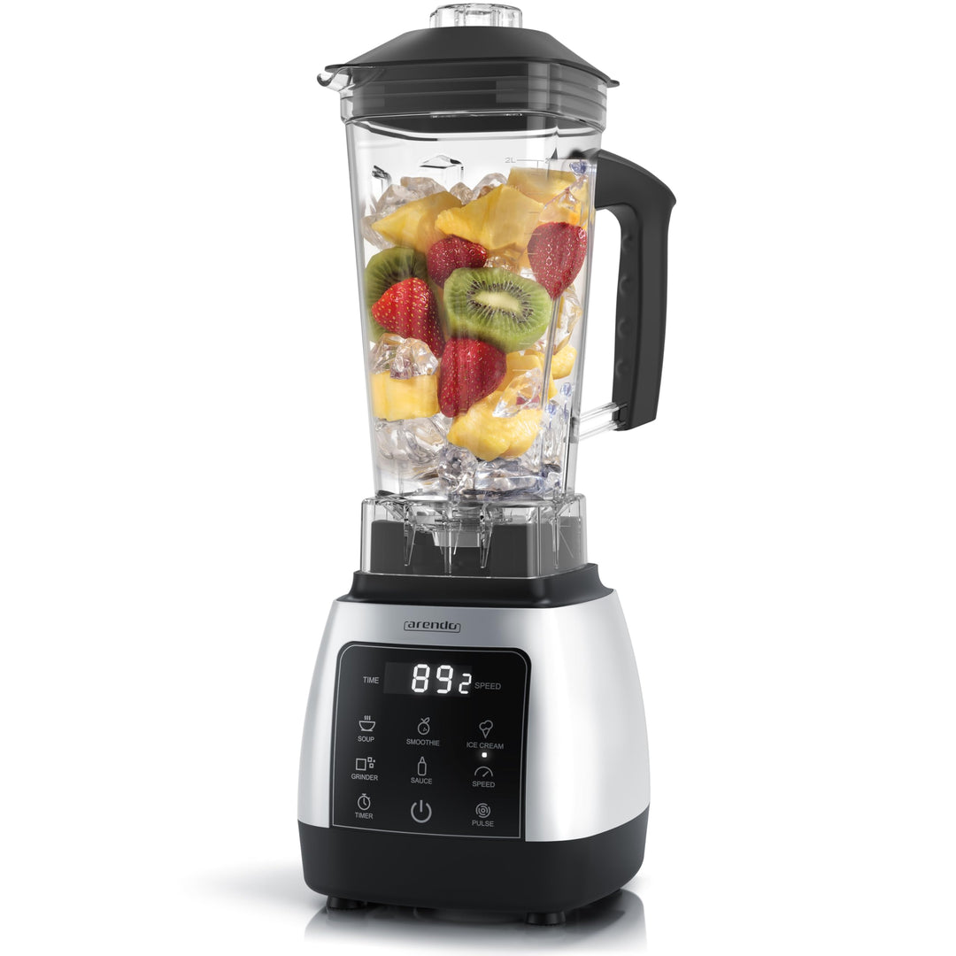 Arendo - Standmixer 2000 Watt mit Touchpanel - Hochleitungsmixer - 2L - 9 Geschwindigkeitsstufen – m