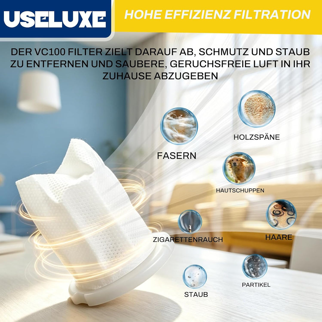 8 Stück Filter für Vorwerk Kobold VC100 Akku Staubsauger, VC 100 Schmutzfilter Ersatzfilter Zubehör