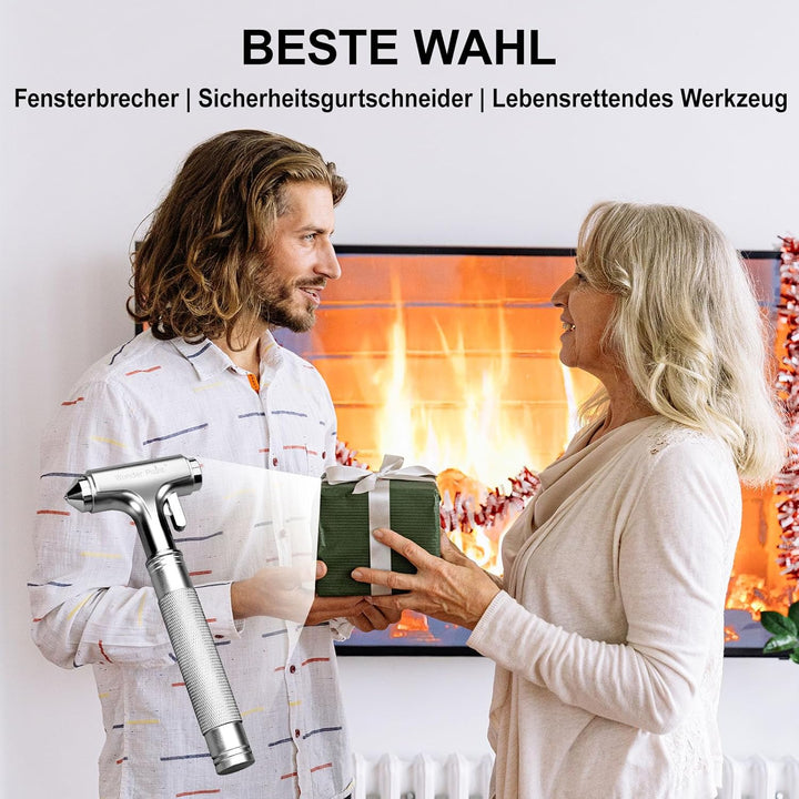 WONDER POINT Premium Auto Sicherheitshammer, Notfall-Fluchtwerkzeug Mit Autofensterbrecher Und Siche