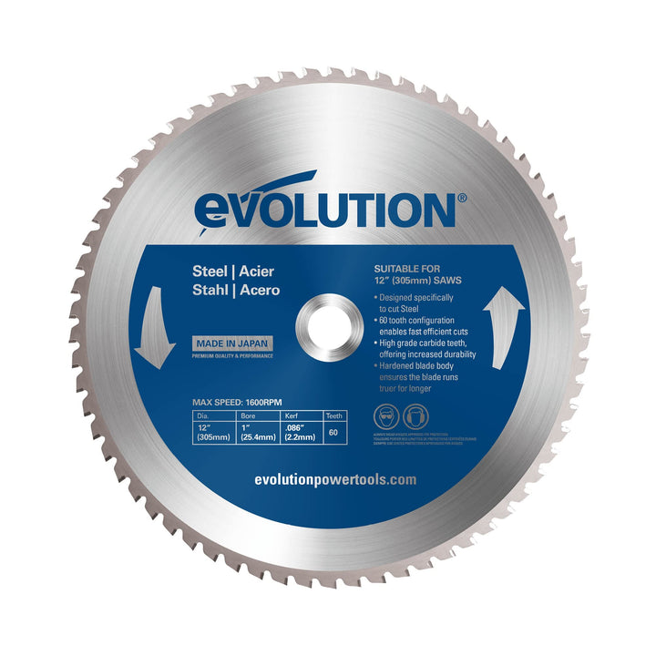 Evolution M305TCT-60CS - 305 mm Sägeblatt zum Sägen von Baustahl - Metall-Sägeblatt mit 60 Zähnen un