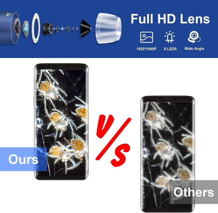 Jiusion HD 2MP USB Digitalmikroskop 40-1000X Tragbare Vergrösserungs-Endoskopkamera mit 8 LEDs Stabi