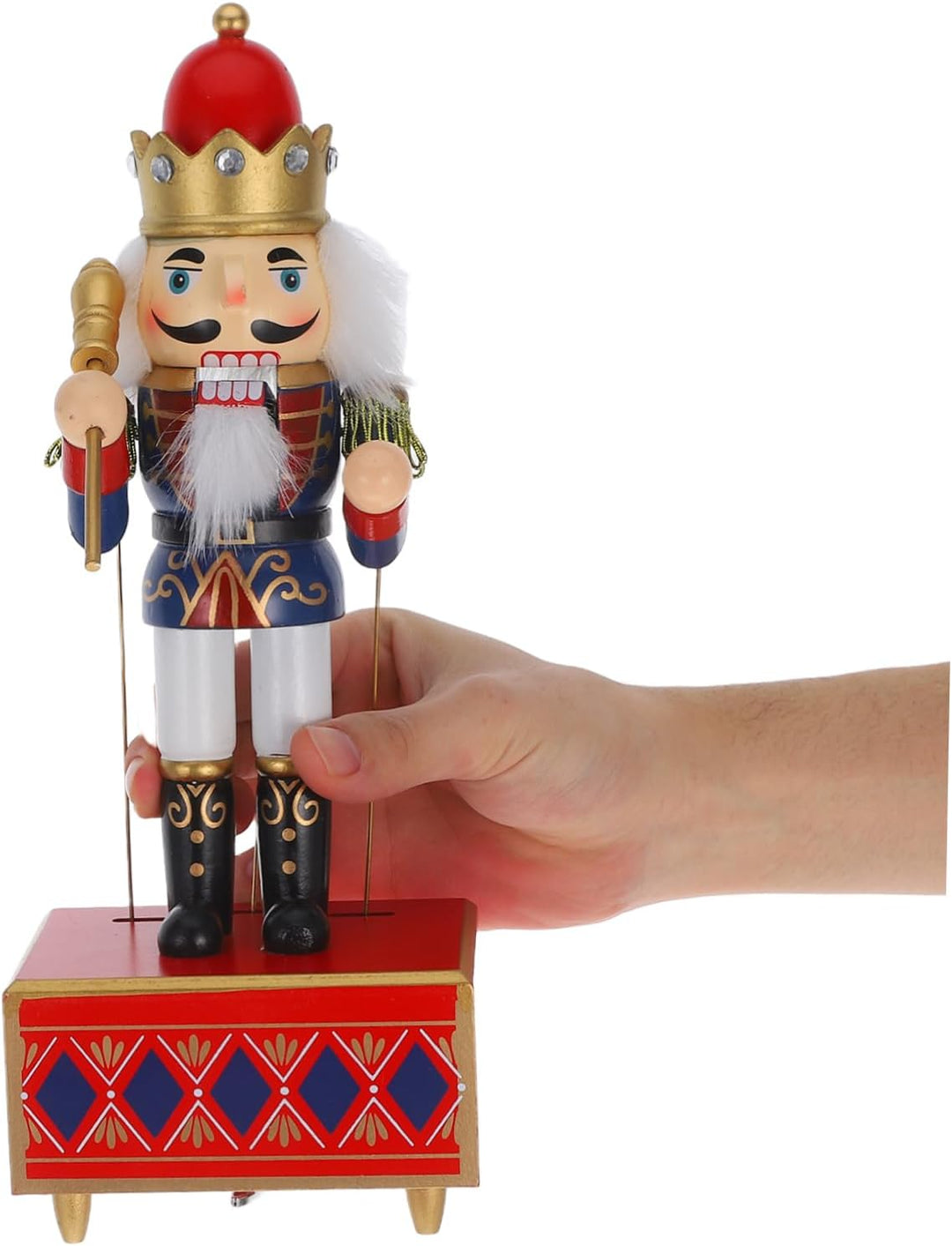 Cabilock Weihnachts Nussknacker Dekor Spieluhr Nussknacker Figur Handbemalt Ornament Für Wohnzimmer