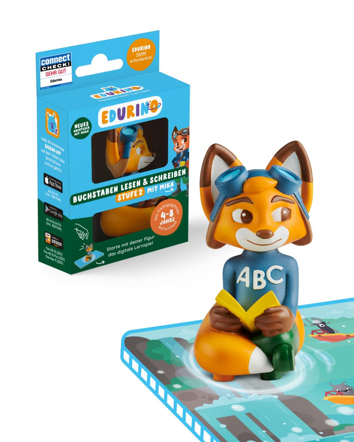 Edurino Figur Mika ABC: Buchstaben Lesen & Schreiben ab 4 Jahren - Stufe 2 inkl. App | Gross- und Kl