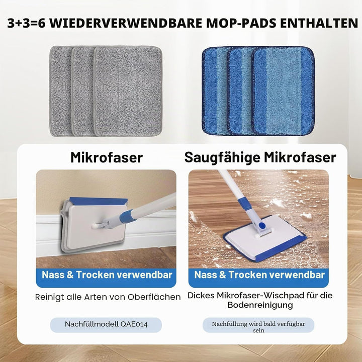 Qaestfy Wandreiniger Fliesenreiniger Gerät Fliesenwischer mit 152cm Aluminium langem Griff Bad Reini