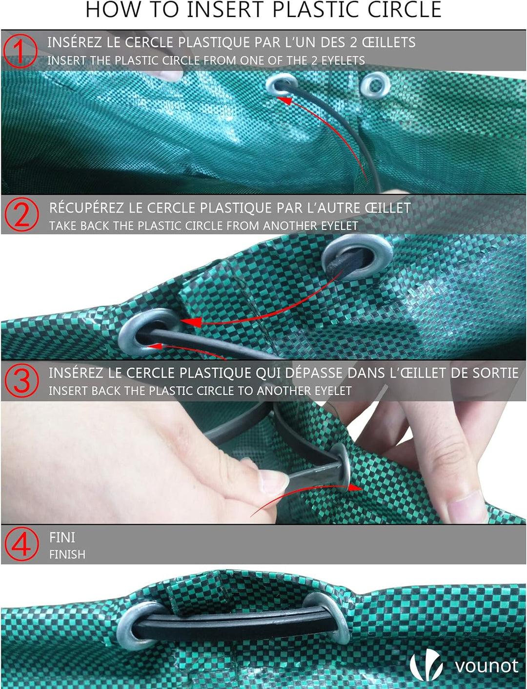 VOUNOT Gartenabfallsack 272 Liter, 6er Gartensäcke für Grünabfall, Selbststehend und Falt, Laubsack