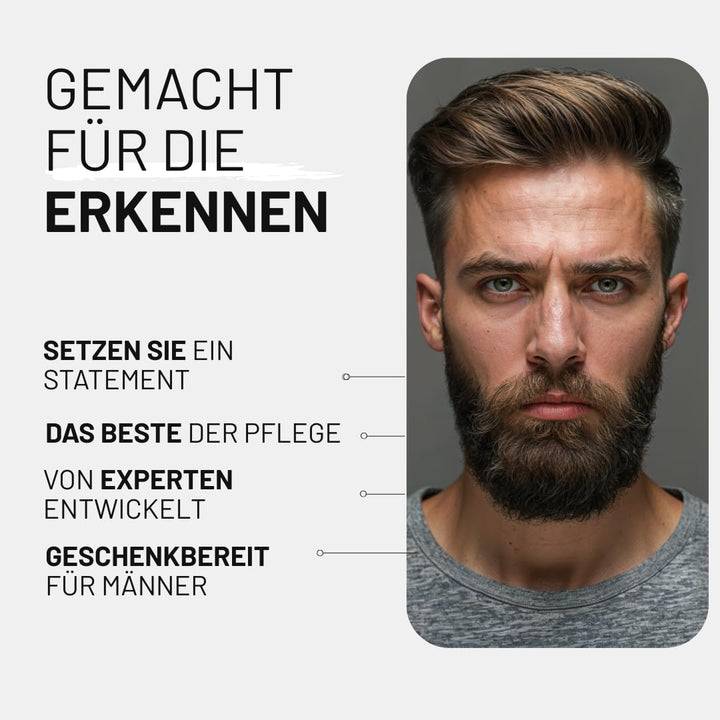 ZOUSZ Black Oud Bartbalsam Geschenkbox für Herren – Premium Bartpflege/Conditioner/Bartweichmacher –