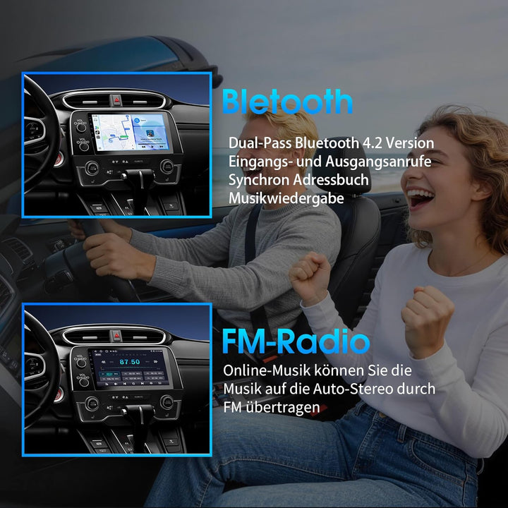Haudio 2 Din Autoradio mit Apple CarPlay & Android Auto, 9 Zoll HD Bildschirm, HD Rückfahrkamera, 2+