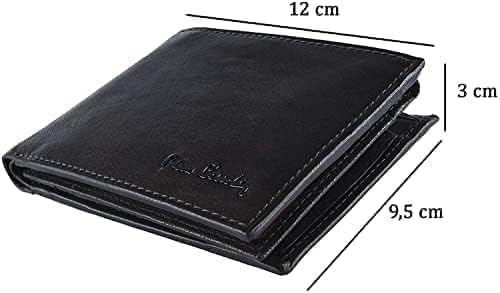 🎁Pierre Cardin Geschenk Gürtel und Geldbörse aus Leder (Gentleman Linie), Schwarz , 130 cm