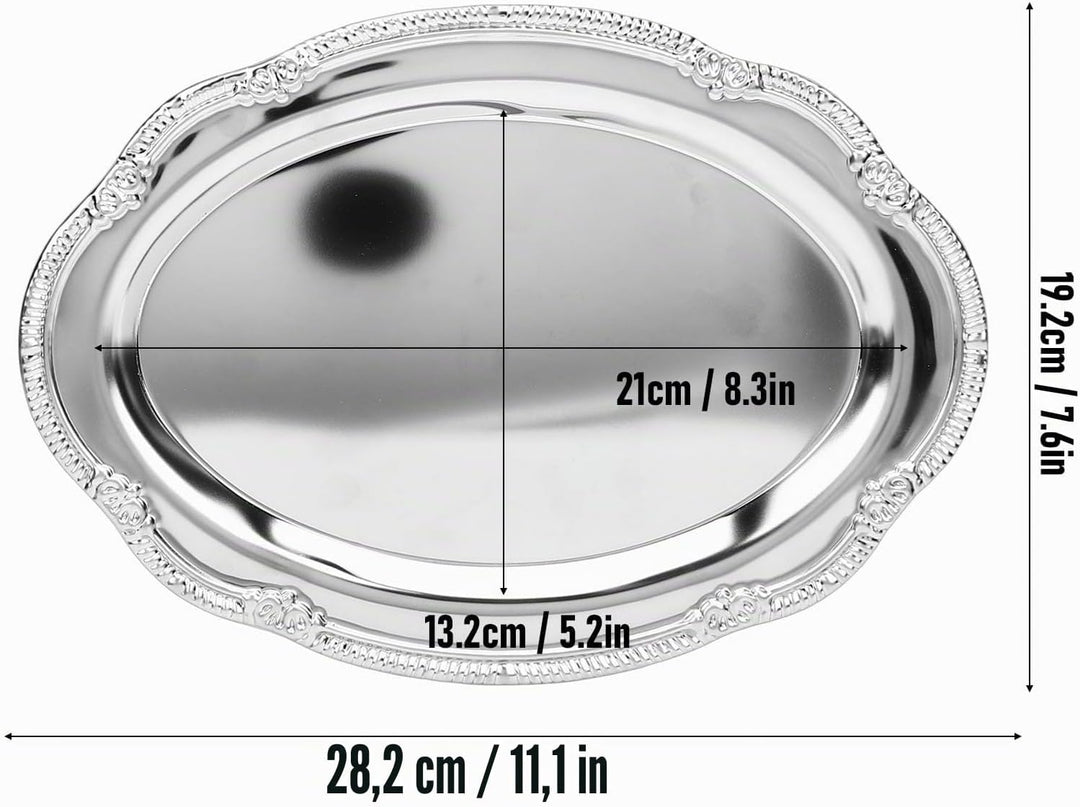 Zerodis Desserttablett, Vintage-Servierplatte aus Metall Im Hofstil mit Gravur, Dekorative Servierpl