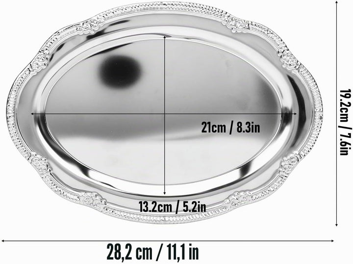 Zerodis Desserttablett, Vintage-Servierplatte aus Metall Im Hofstil mit Gravur, Dekorative Servierpl