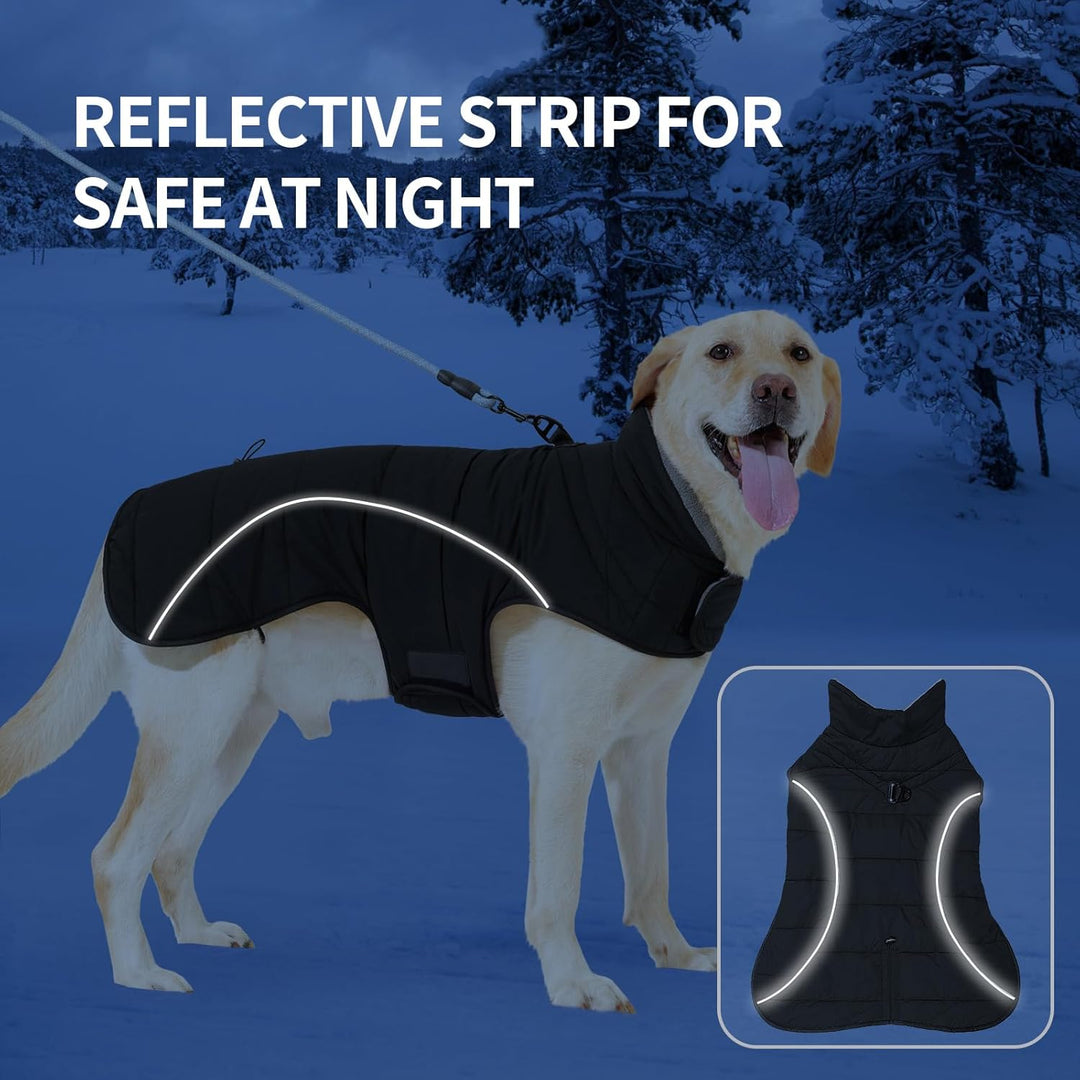 HEYWEAN Mantel Hund Wasserdicht Hundemantel Warm Winter Hundejacke Fleece Hunde Pullover Wintermante