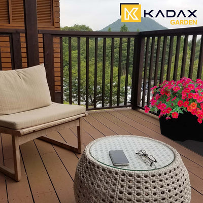 KADAX Blumenkasten aus Kunststoff, 18,5x55,7cm, 5 Farben, Blumentopf mit Bewässerungsbändern, Balkon
