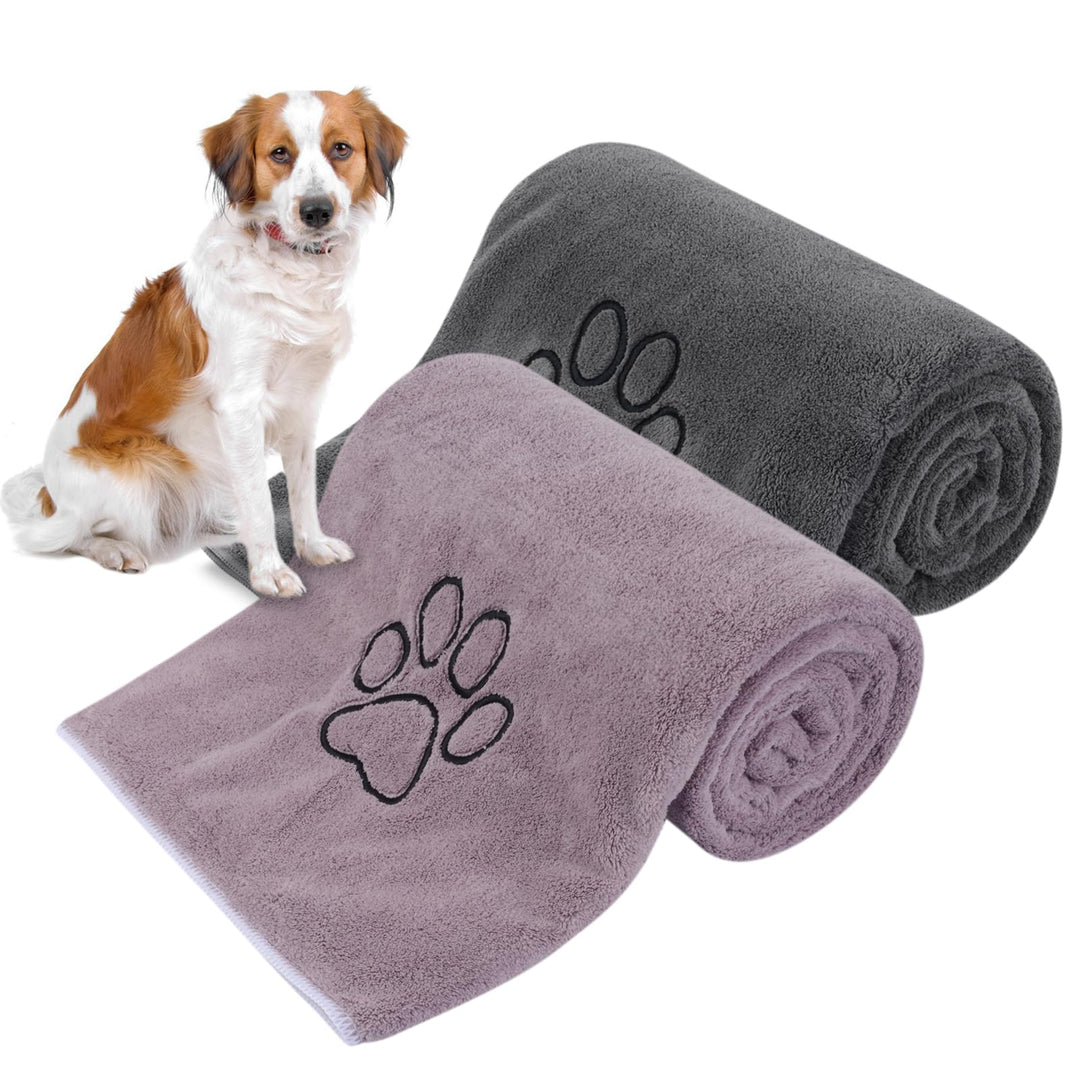 KinHwa super saugfähiges Haustierhandtuch Mikrofaser Hund Badetuch für Hunde und Katzen 76CM x 127CM