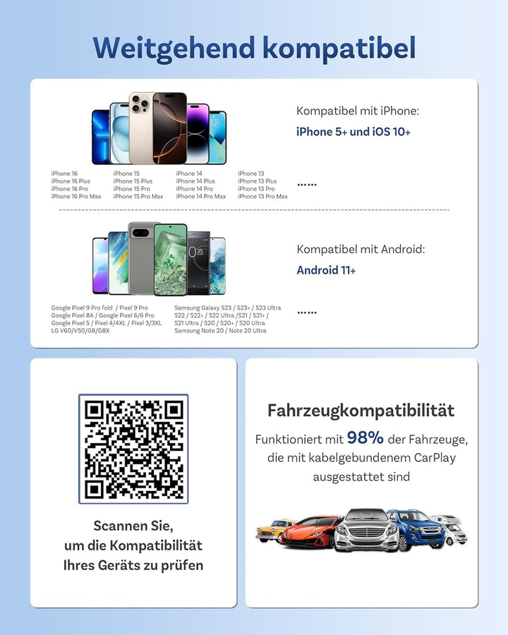 OTTOCAST Play2Video Ultra, Kabelloser CarPlay Adapter & Android Auto AI Box mit Netflix YouTube WiFi