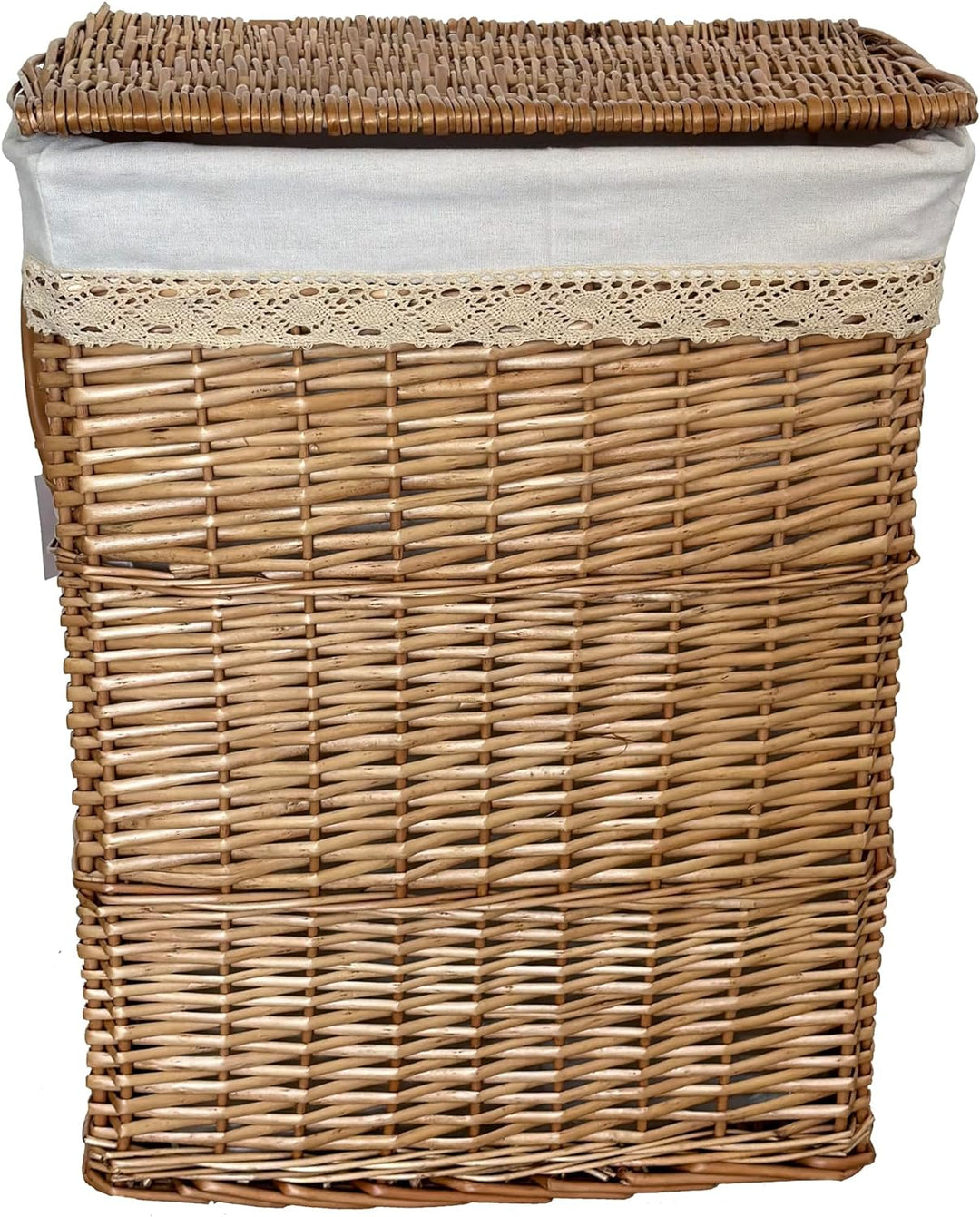 DVier Wäschekorb Wäschesammler beige weide rechteckig 90L 48x36 H.62