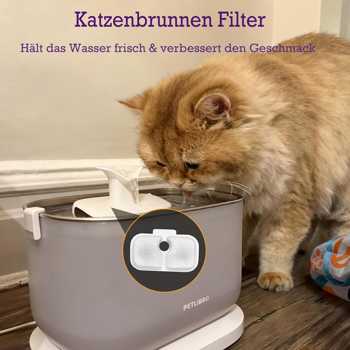 24 Stück Katzenbrunnen Filter für Petlibro Dockstream Trinkbrunnen PLWF005 / PLWF105 / PLWF115, Filt
