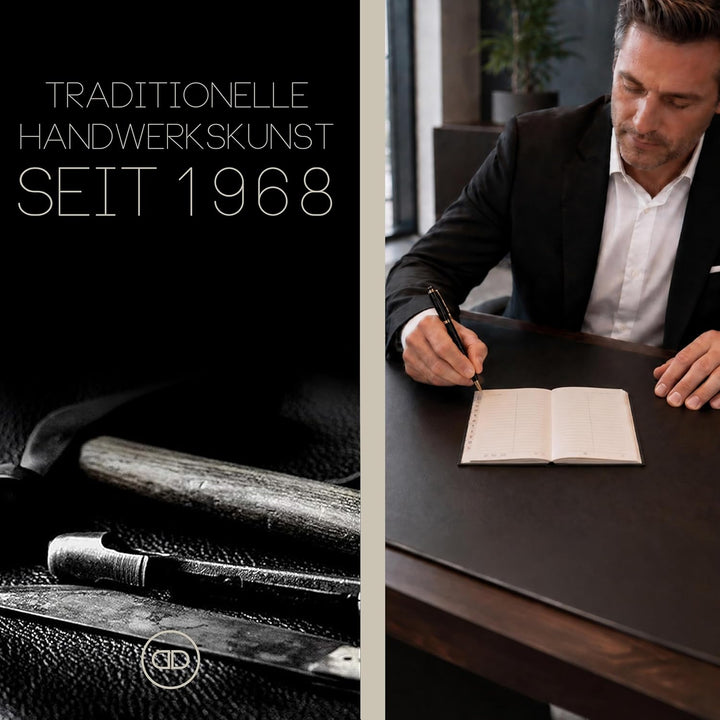 DELMON VARONE - Personalisierbares Adressbuch DIN A7 gebunden mit A-Z Register Soft Grain Premium Le