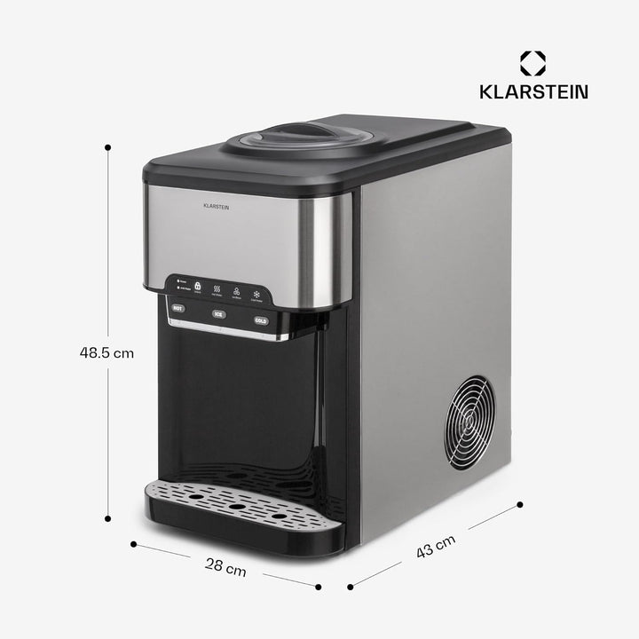 Klarstein Eiswürfelmaschine für Zuhause Camping Gastro, Schnelle Mini Eiswürfelmaschine Klein, Profi