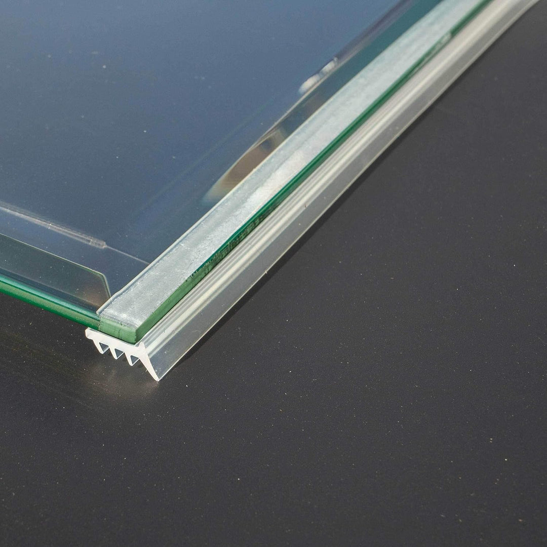 Glas Bodenplatte Funkenschutz Viereck Form mit Halbkreis 100x120cm 6mm Stärke mit Silikon Schmutzlip